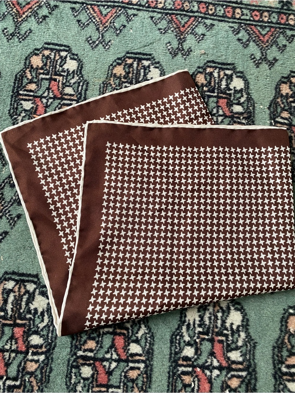 Dion MCM houndstooth 100% silk pocket square